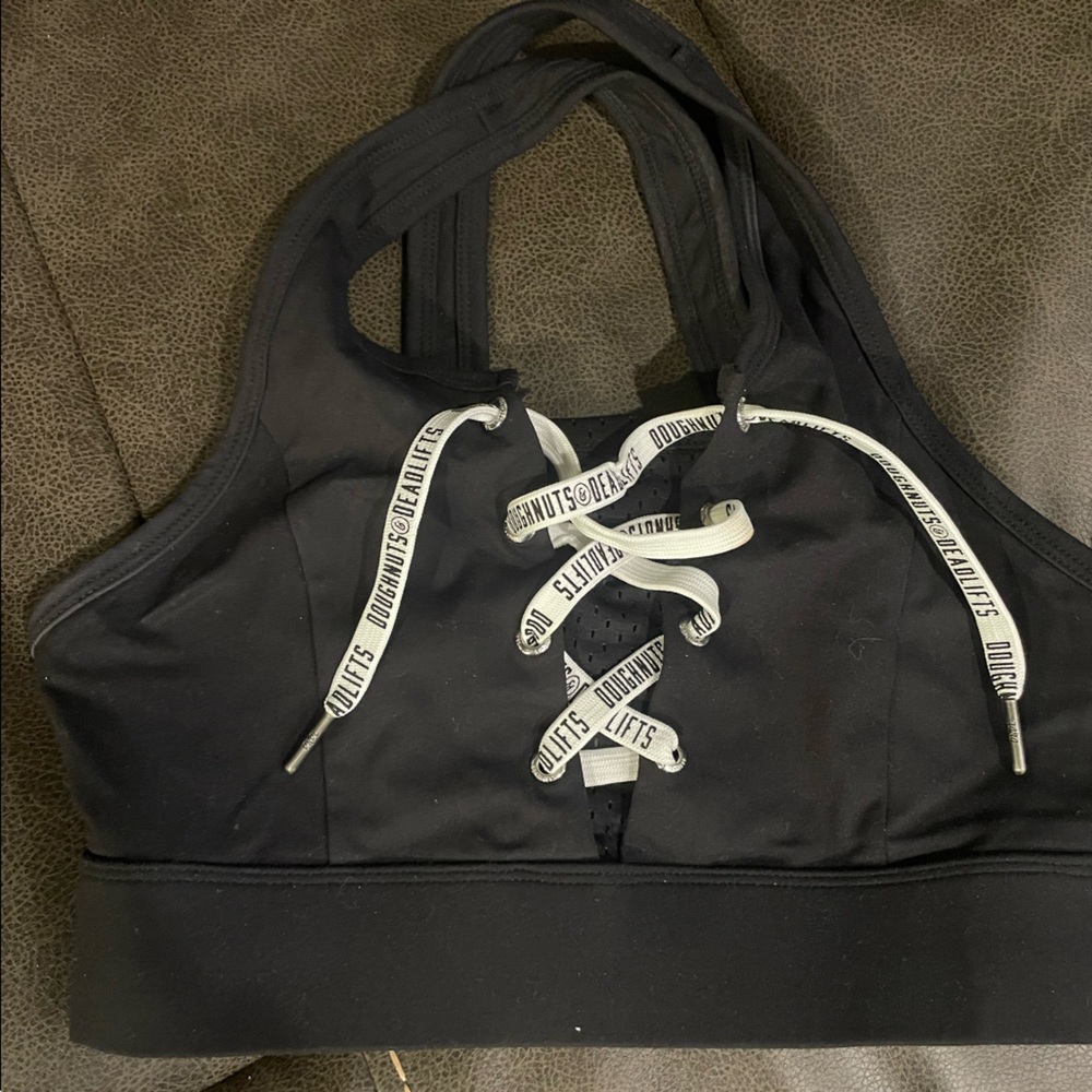 Doughnuts & Deadlifts Sports Bra Sz Sm